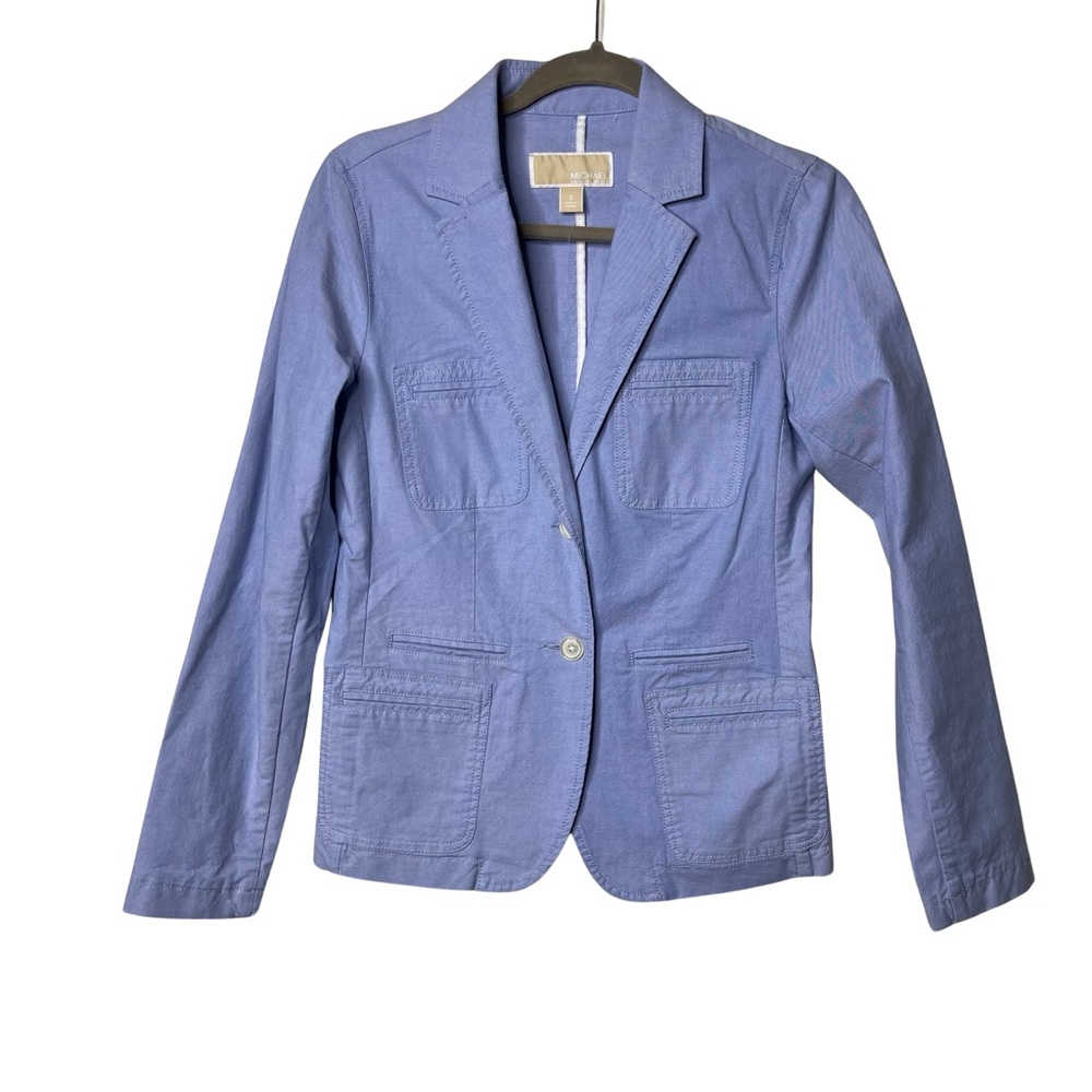 Michael Michael Kors light blue cotton button front blazer sz 2